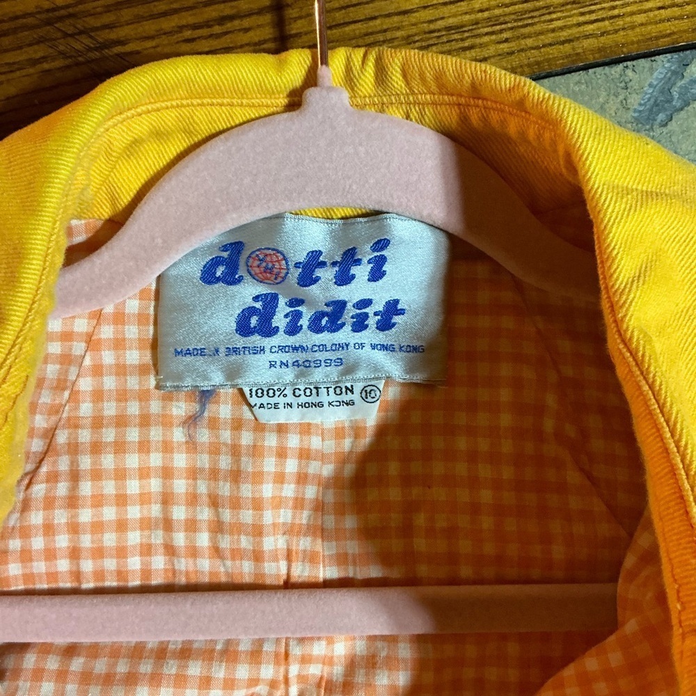 Vintage 1970’s Dotti Didit Festival Butterfly Embroidered Yellow Denim Jacket - Picture 7 of 13